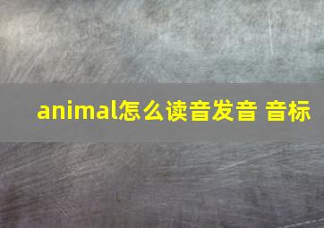 animal怎么读音发音 音标